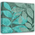 thumbnail image 1 of Kristin Emery 26x26 Gallery Wrapped Canvas Wall Art Titled - Teal Leaves II, 1 of 4