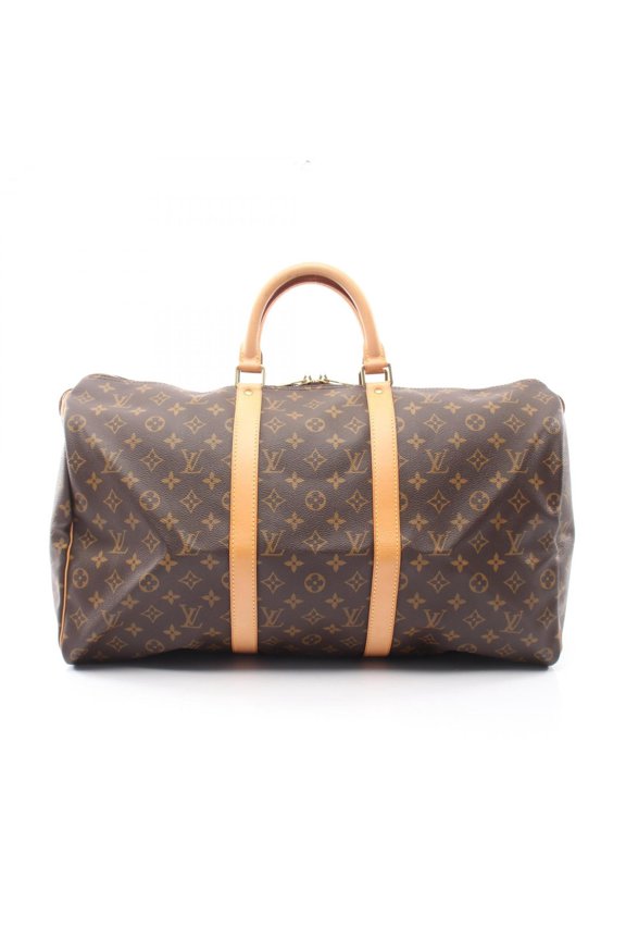 Pre-Owned Louis Vuitton Keepall 50 Monogram Boston Bag Handbag, Coated Canvas Leather,...