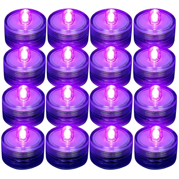 Submersible LED Light,Purple Waterproof Flameless Candle Tea Lights,Underwater Battery Operated Seasonal Festival Celebration Light for