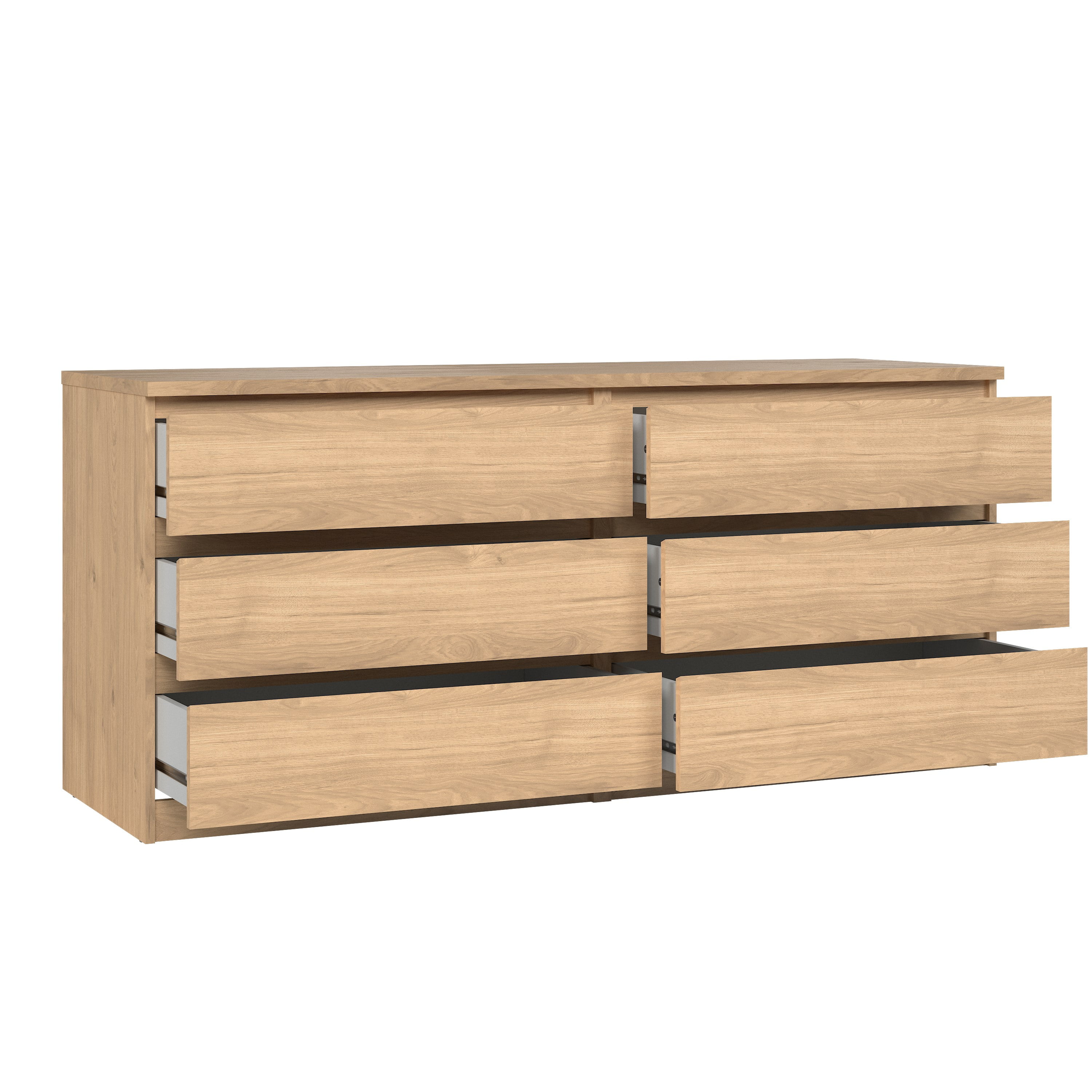 Tvilum Scottsdale 6 Drawer Double Dresser for Adults, Jackson Hickory