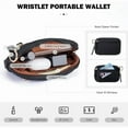 thumbnail image 4 of Fashion Nylon Wristlet Wallets, Dual Pouch Keychain Wristlet Wallet,  Small Wallet With Coin Pouch,ID Window For Travel ﻿, 4 of 5
