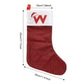 thumbnail image 4 of Uutvery 17.7 Inch Red Monogram Christmas Stocking with Christmas Hat Pattern,Knit Stockings with White Cuffs,Embroidered Letter Christmas Stocking for Xmas Tree Fireplace Hanging Decor, 4 of 5
