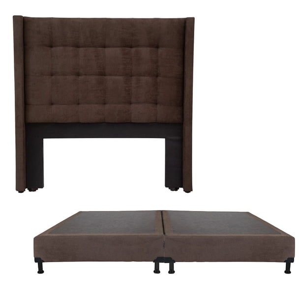 Box Base Cama King Size + Cabecera Titan Chocolate