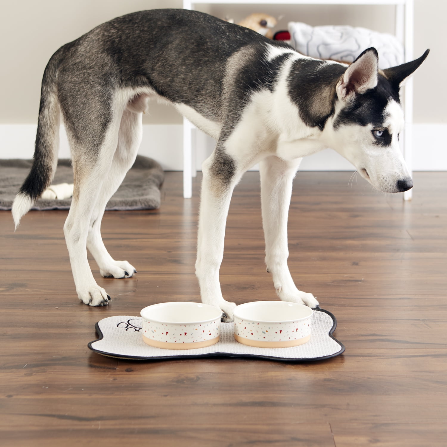 Bone Dry Pet Bowl Set, Medium 6x2-inches, Terrazzo