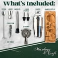 thumbnail image 4 of Mixology Bartender Kit: 10-Piece Bar Tool Set with Stylish Bamboo Stand - Perfect Home Bartending Kit and Martini Cocktail Shaker Set, Silver, 4 of 6