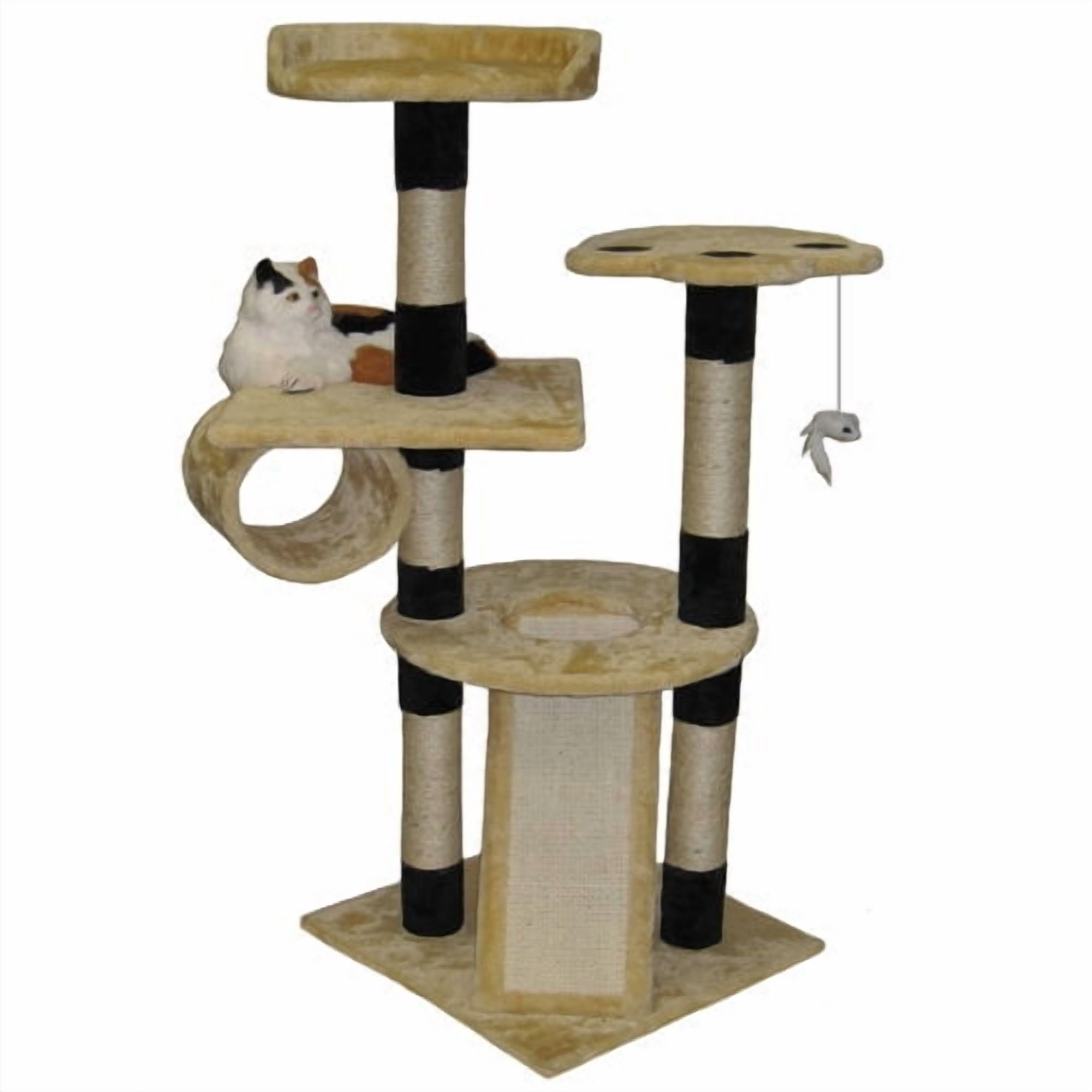 go pet club beige cat scratcher furniture - 52 in.