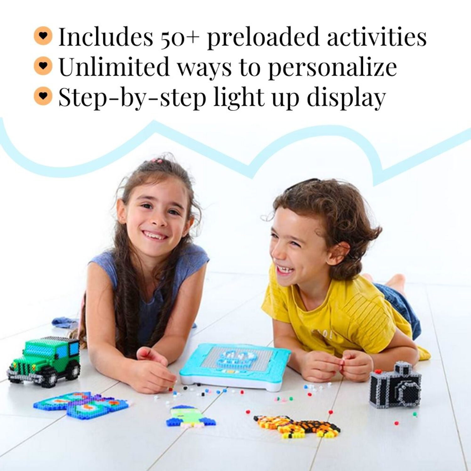 Flycatcher Smart Pixelator 2.0 – LED Pattern Guide for Fuse Bead Crafts, 2D & 3D Designs, Free App-Connected STEAM Toy, Ages 7+