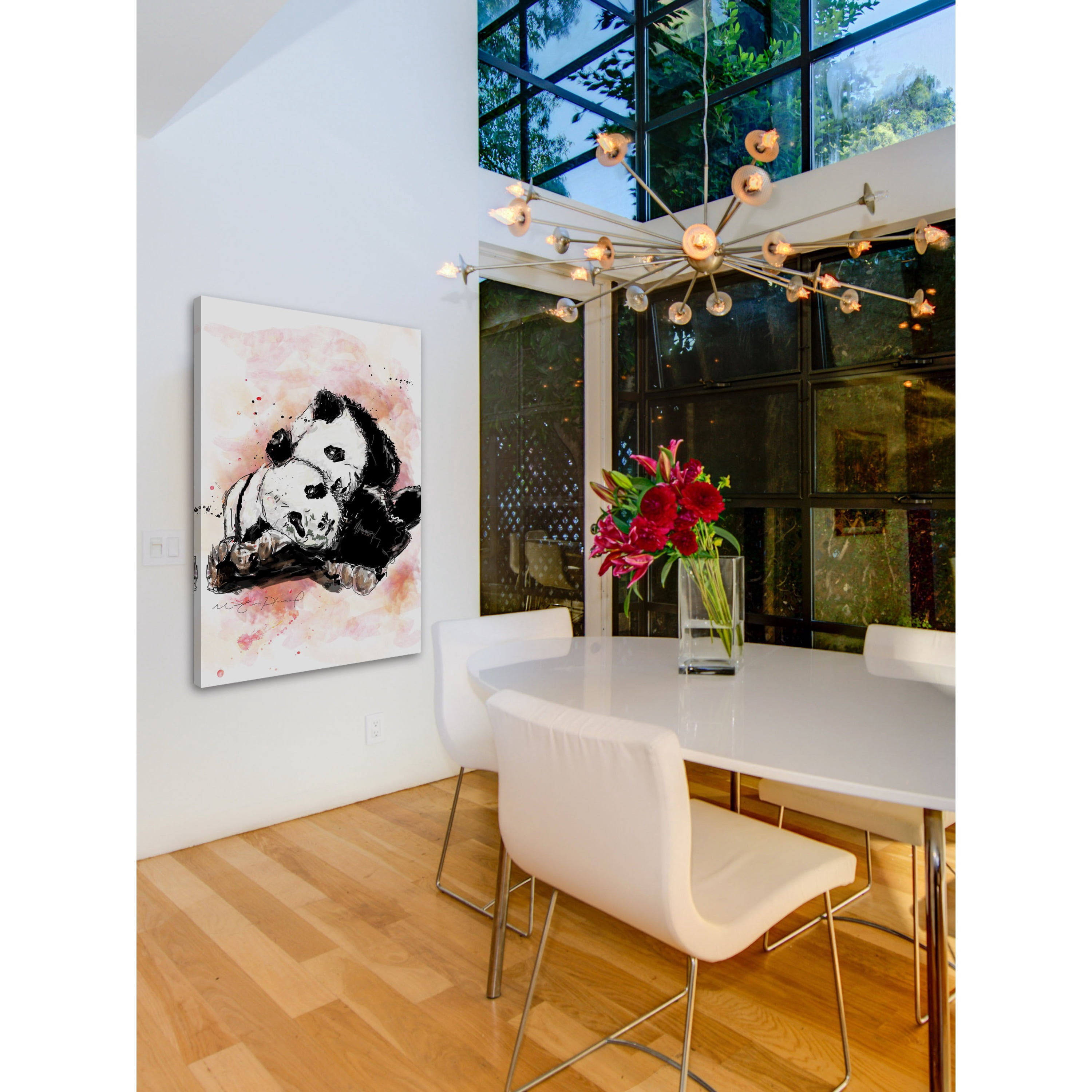 Marmont Hill "Deux Pandas 2" by Marie-Eve Pharand Painting Print on Wrapped Canvas