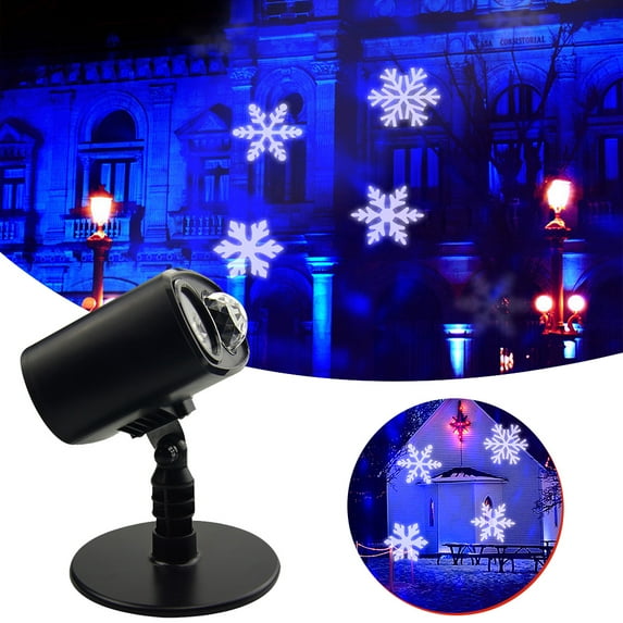 LED Christmas Light Moving White Snowflake Spotlight 4W LED Landscape Projector Lamp Light for Holiday Christmas Tree Garden Patio Stage House Decoration