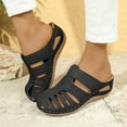 thumbnail image 2 of Kinrui Womens Arch Support Orthopedic Sandals Adjustable Ankle Strap Wedge Sandals Summer Hollow Out Closed Toe Shoes 9, 2 of 9