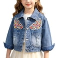thumbnail image 2 of Axiiglly Boys Girls Denim Jacket for Kids, Toddler Long Sleeves Outerwear Jean Shirts, Lightweight Fashion Denim Coat, 2-11Years, 2 of 9