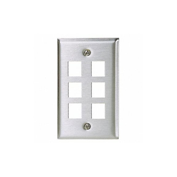 Hubbell - Plate Wall Ss 1-G 6Port