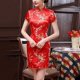 thumbnail image 1 of WILLBEST Vestidos Casuales Vestido Corto de Fiesta Ajustado con Cuello Alto y Manga Corta para Mujer Grande, 1 of 3