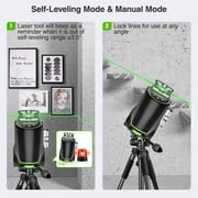 2D 8 Lines Self-leveling Laser Level, 2 x 360° Green Beam Cross Line Laser Level Tools with Bluetooth, Li-ion Battery and Magnetic Base