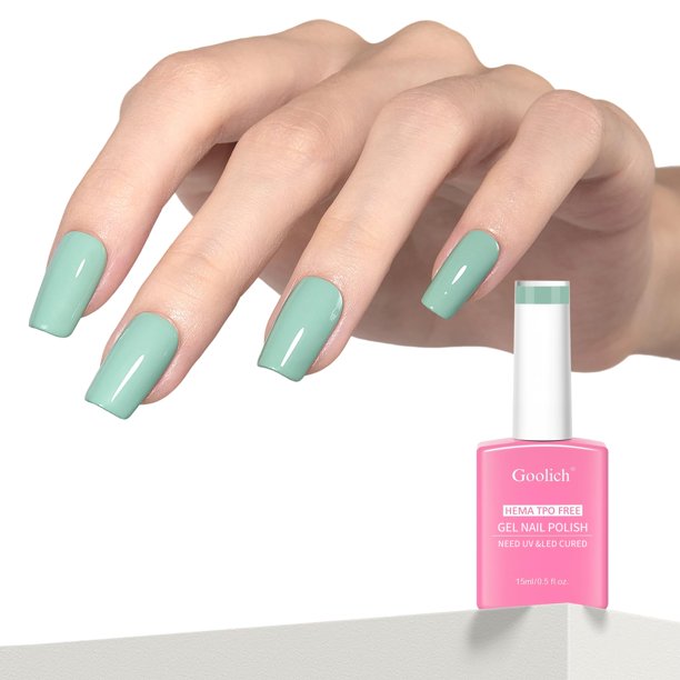 Esmalte en gel Goolich color verde salvia 15 ml, libre de HEMA y TPO