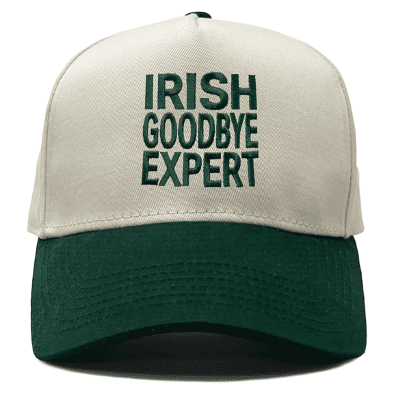 Funky Junque Two Tone Vintage Snapback Hat - Irish Goodbye Expert - Green/Beige