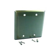 Cooper/Arrow Hart ANTIMICROBIAL 2-Gang Stainless Steel Blank Cover Wallplate Box Mount