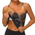 thumbnail image 3 of Daiia Flower Meditating Rabbit Printed Women's Sports Bra, Breathable Activewear Bra with U-Back Design and Removable Pads, Comfortable and Supportive for Yoga, Workout-Small, 3 of 8