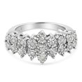 thumbnail image 2 of .925 Sterling Silver 1/4 Cttw Miracle Plate Set Round-Cut Diamond Two Row Band Ring (I-J Color, I3 Clarity) - Size 7, 2 of 7