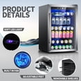 thumbnail image 4 of Auseo 150 Can Beverage Refrigerator Cooler with Stainless Steel Frame,Drink Fridge with Glass Door & Handle for Home, 4 of 12