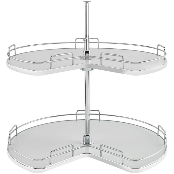 Rev-A-Shelf 53472-32GR-1 Contemporary Double 2 Tier 32" Kidney Shaped Lazy Susan - Grey
