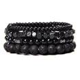thumbnail image 2 of Pulsera de hombre con cuentas de piedra Natural a la moda, cuentas de ónix de Lava negra multicapa, pulsera Punk, brazaletes, joyería para mujer, regalo para parejas Tan Jianjun unisex, 2 of 2