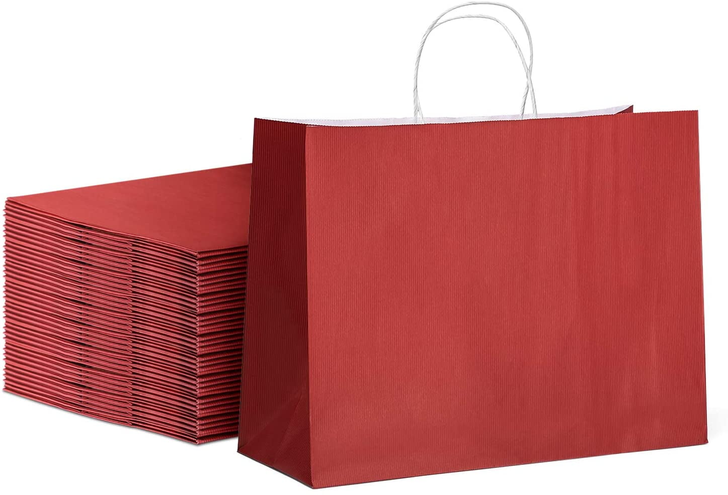 Download Red Gift Bags 16x6x12"50Pcs GSSUSA Sturdy Shopping Bags,Party Bags,Merchandise Bag, Kraft Bags ...