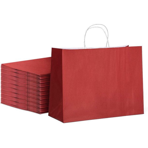 Download Red Gift Bags 16x6x12"50Pcs GSSUSA Sturdy Shopping Bags ...