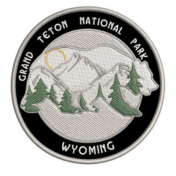 Wander Often! Grand Teton National Park, Wyoming 3.5 Inch Iron Or Sew On Embroidered Fabric Badge Patch Seek Adventure, National Park Iconic Series