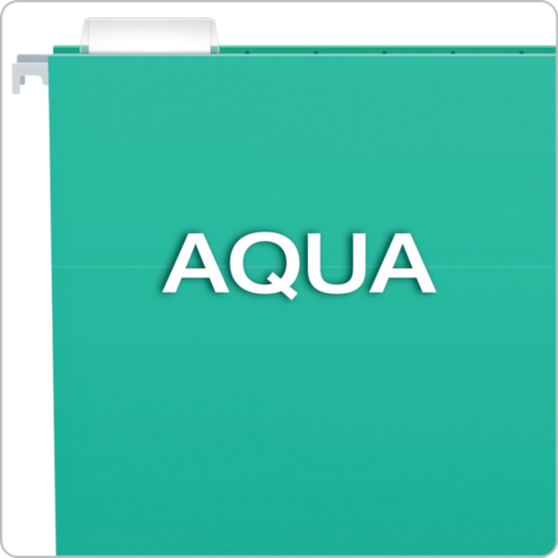 Pendaflex® Recycled Hanging Folders, Letter Size, Aqua, 1/5 Cut, 25/BX
