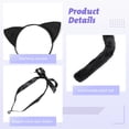 thumbnail image 3 of 3Pcs Black Cat Dress Up Set, Cat Party Accessories Kit with Cat Ear Hairband, Black Tail, and Silver Bell Choker for Carnival, Stage Performance, 3 of 5