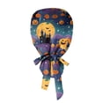 thumbnail image 6 of Womens Halloween Print Ponytail Scrub Hats Breathable Nurse Surgical Caps, 6 of 6