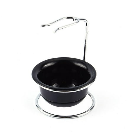 Stainless Steel Mug Set Pro Barber Stainless Steel Shaving Brush Stand Holder With Plastic Bowl/mug Set for Safety Razor Brush ()