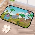 thumbnail image 5 of Floor Door Mats Bath Rugs Cute Dinosaur Happy Bathroom Carpet Non-Slip Absorbent for Entryway Indoor 23.6x15.7in Carpet Runner, 5 of 7