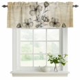 thumbnail image 2 of Yellow Beige Flower Valances for Windows, Decorative Rod Pocket Window Valance Curtains, Farmhouse Shabby Chic Wildflower Short Curtain Drapes for Kitchen/Living Room, 2 Panels, 42" W x 18" L, 2 of 8