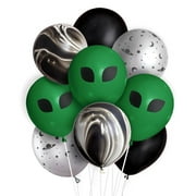 xo, Space Alien Party Balloons 24 pk, 12" Martian Kids Decorations, UFO Birthday Supplies, Astronaut Bday Accessories, Galaxy Decor