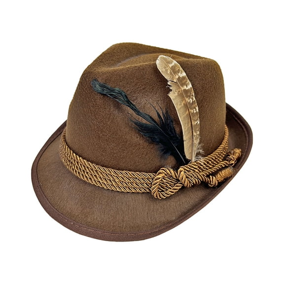 Pork Pie Hat Homburg Hat Feathered Widget Lovely Gentlemen Headdress Hat for Gentlemen