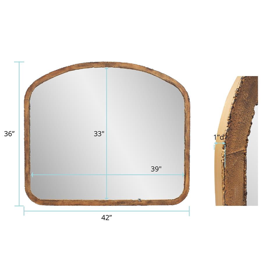 Tyler Dillon Arched Wall Mirror with Industrial Metal Frame 42"W x 36"H