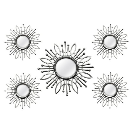Swarovski Wall Mirror - Stratton Home Decor 5 Piece Silver Burst Wall Mirror