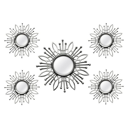 Stratton Home Decor 5 Piece Silver Burst Wall