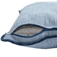 thumbnail image 4 of Better Homes & Gardens 22" x 22" Washed Indigo Blue Cotton Gauze Fringe Decorative Pillow, 4 of 5