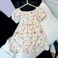 thumbnail image 5 of Amidoa Girls Summer Dresses A-Line Short Sleeve Dresses Cotton Print Kids Casual Sundress Multicolor Size 3T, 5 of 5