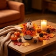 thumbnail image 4 of Fall Artificial Pumpkin, Maple Leaf, Berry Arrangement with Metal Basket, Preassembled Floral Centerpiece for Home and Thanksgiving Decor, 4 of 6