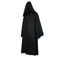 thumbnail image 2 of Xfvqtps Men Long Patchwork Hooded Collar Strap Casual Party Retro Masquerade Robe Gothic Cloak Stage Outfit Black, 2 of 8