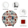 thumbnail image 4 of Salouo Patchwork In Country Style Pattern Bone China Decorative Plate,Holiday Decor Decorative Ceramic Plates with Stand Elegant Home DéCor for Hallway/Living Room/Bedroom-8in, 4 of 6