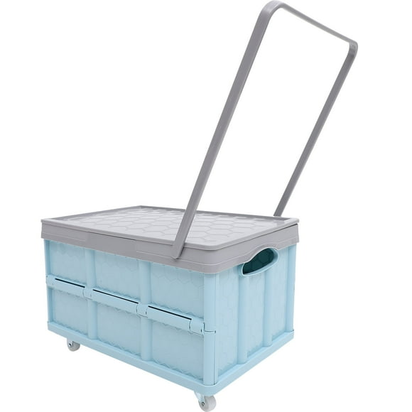 Recardis Lidded Storage Bin Collapsible Storage Box Stackable Clothes Storage Box With Wheel