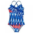 thumbnail image 3 of AJZIOJIRO Kids Girls One Piece Swimsuits Sweet Floral Print Back Suspender Bodysuit Bathing Suit for Beach 4-12 Years, 3 of 7