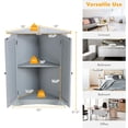 thumbnail image 3 of Spaco Bathroom Corner Storage Freestanding Floor Cabinet with Shutter Door-Gray, Bathroom Storage Cabinet for Entryway Storage, Home Office Furniture, 3 of 7