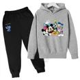 thumbnail image 5 of Conjunto de dos piezas con sudadera y pantalones para niñas de 3 a 14 años con estampado creativo de Mickey y Minnie de Disney clásico de Harajuku, 5 of 5