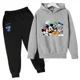 thumbnail image 5 of Conjunto de dos piezas con sudadera y pantalones para niñas de 3 a 14 años con estampado creativo de Mickey y Minnie de Disney clásico de Harajuku, 5 of 5